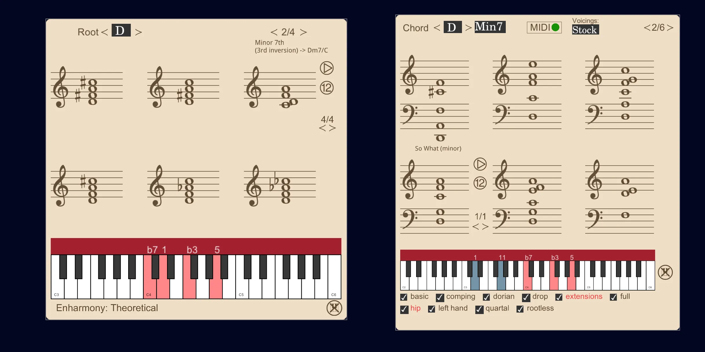 Chord Dictionary and Voicings Dicionary